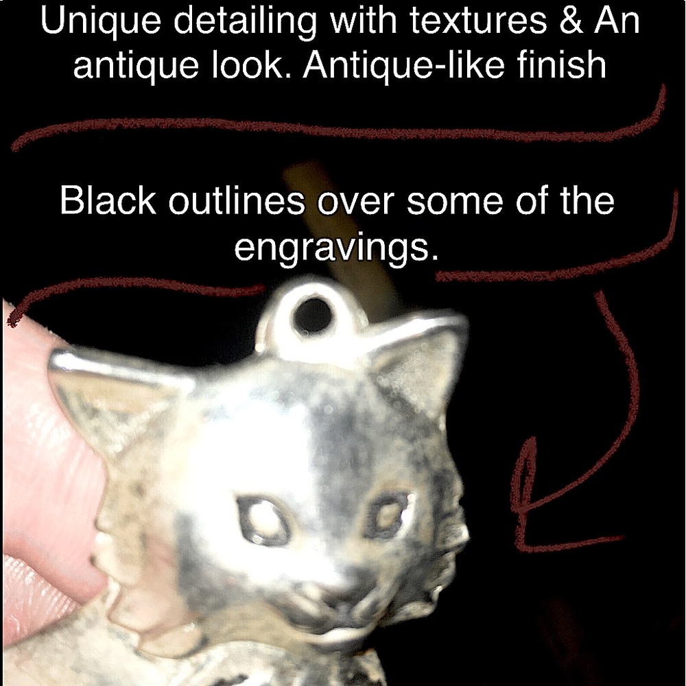 Gorham holiday kitty cat pendant/ Christmas ornament - Picture 11 of 16